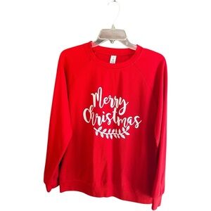 B brand red "Merry Christmas" graphic sweatshirt Sz M
